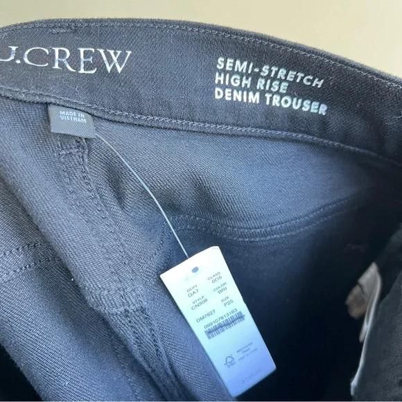 NWT J.Crew Black High-Rise Wide Leg Jeans Sz 25P - Picture 7 of 13